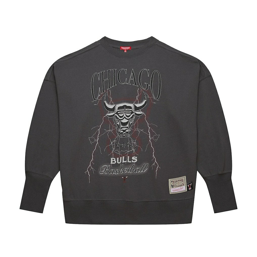 Charcoal Chicago Bulls Women's Hardwood Classics Lightweight Pullover Sweatshirt | NBA
