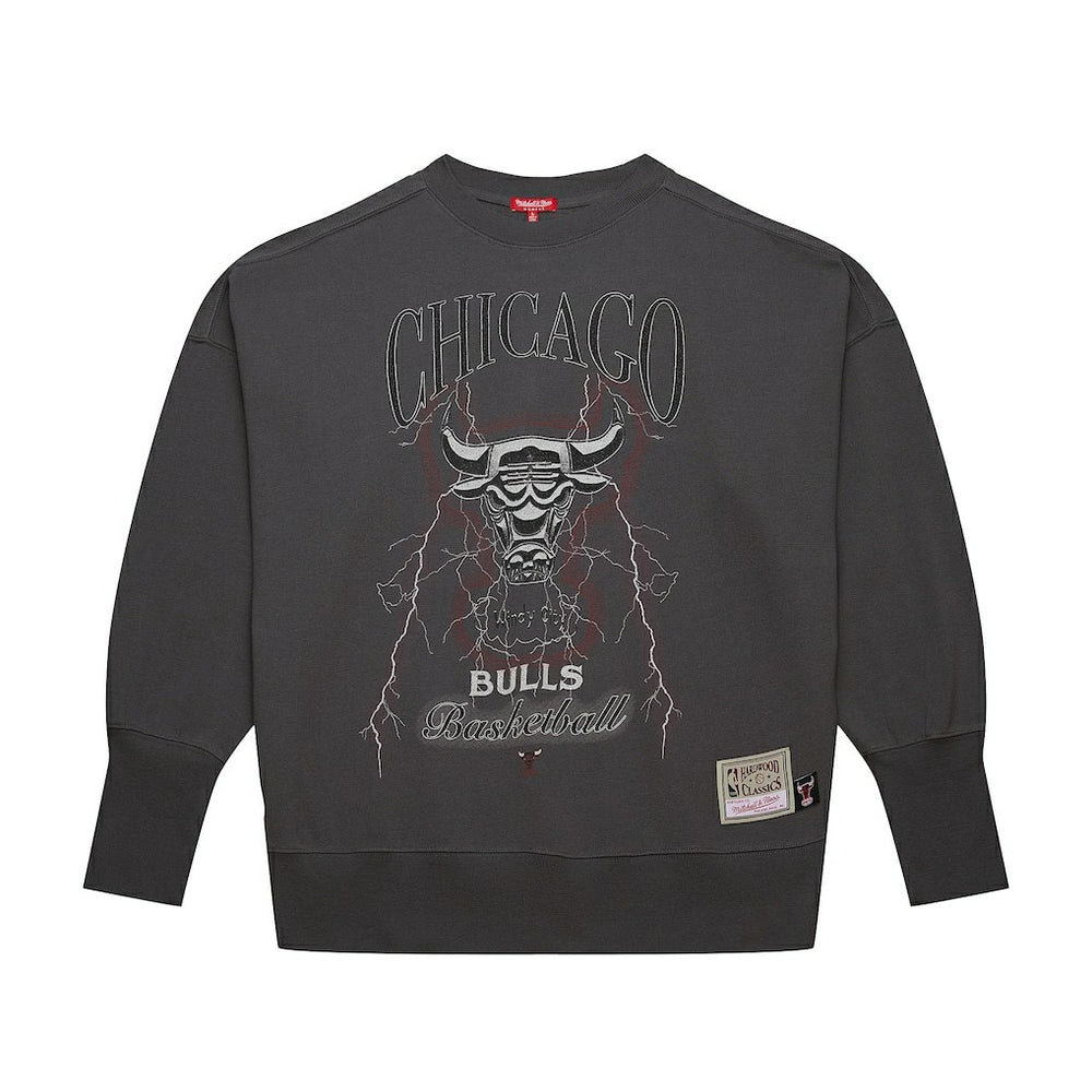 Charcoal Chicago Bulls Women's Hardwood Classics Lightweight Pullover Sweatshirt | NBA