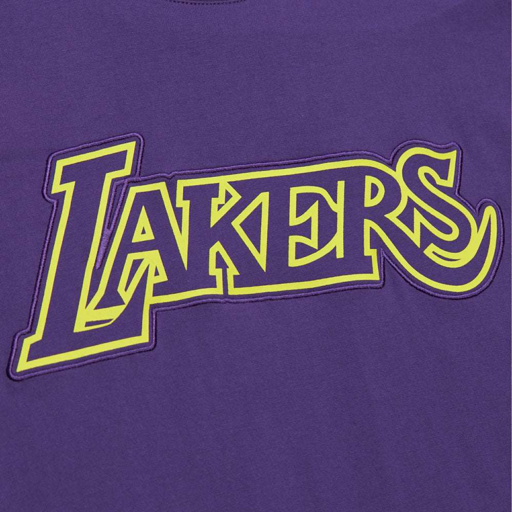 Purple Los Angeles Lakers Hardwood Classics Neon Nights Premium T-Shirt | NBA