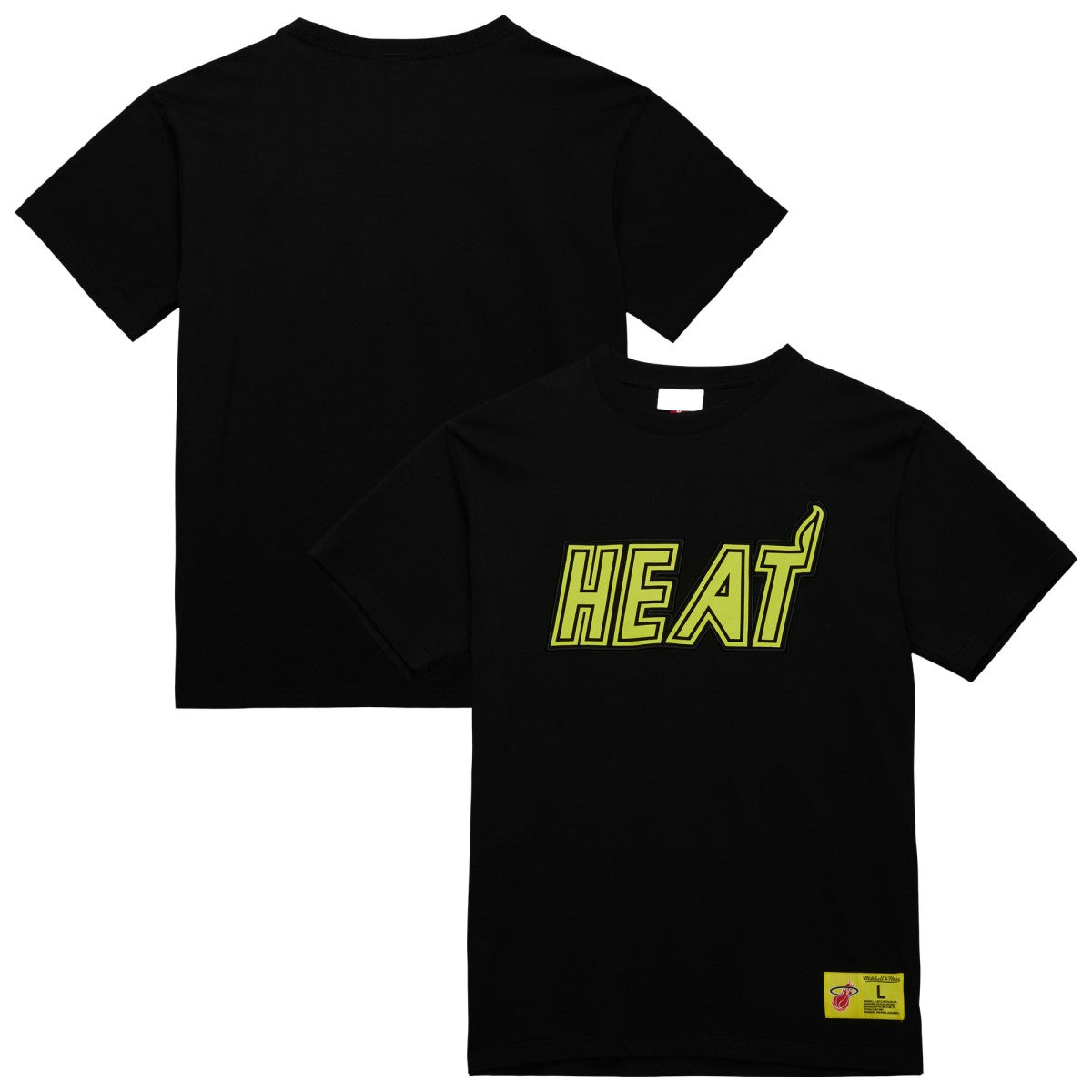 Black Miami Heat Hardwood Classics Neon Nights Premium T-Shirt | NBA