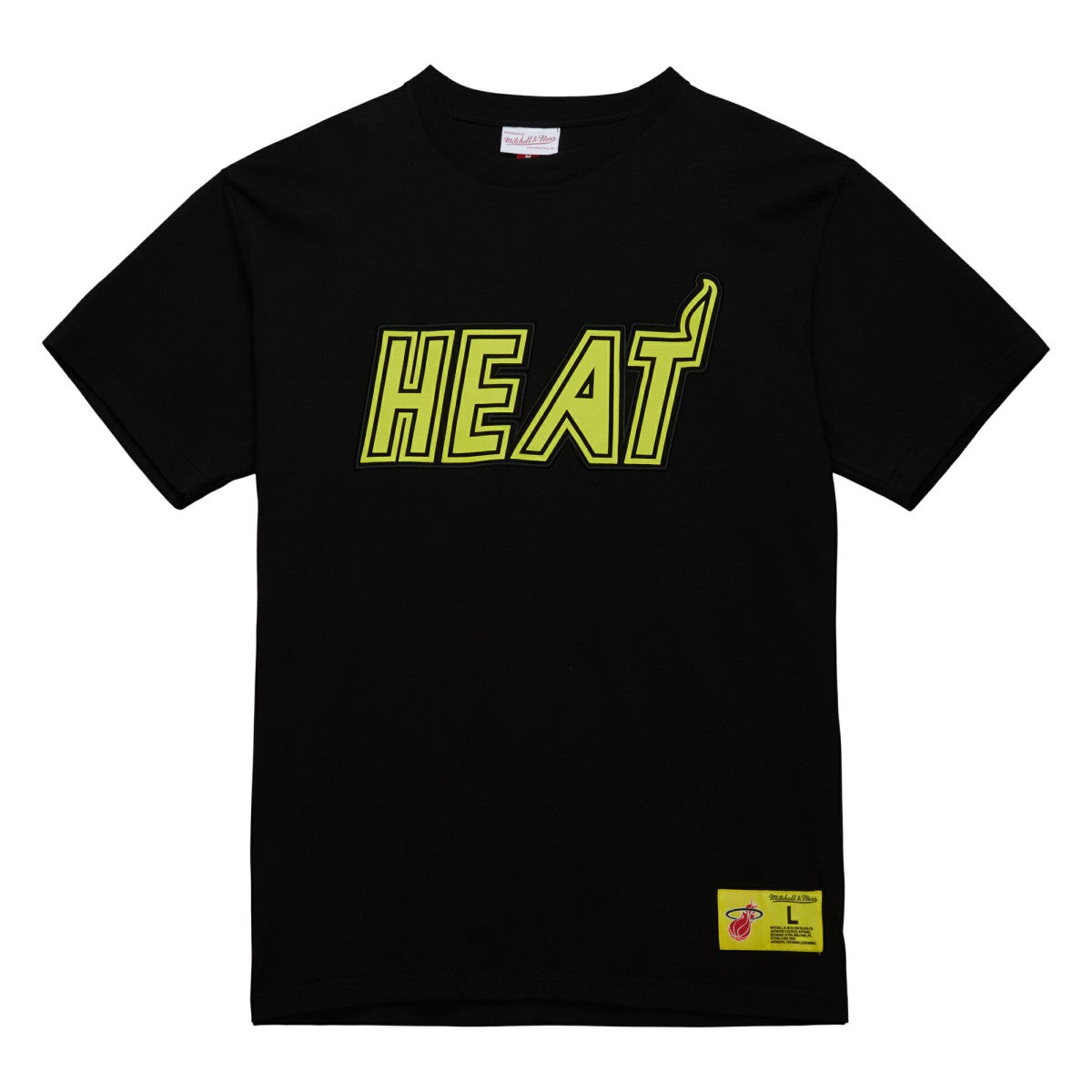 Black Miami Heat Hardwood Classics Neon Nights Premium T-Shirt | NBA