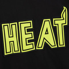 Black Miami Heat Hardwood Classics Neon Nights Premium T-Shirt | NBA