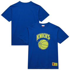 Blue New York Knicks Hardwood Classics Neon Nights Premium T-Shirt | NBA