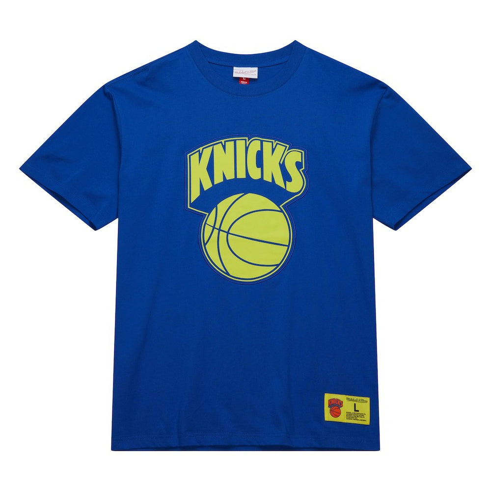 Blue New York Knicks Hardwood Classics Neon Nights Premium T-Shirt | NBA