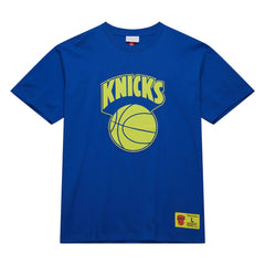 Blue New York Knicks Hardwood Classics Neon Nights Premium T-Shirt | NBA
