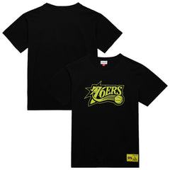 Black Philadelphia 76ers Hardwood Classics Neon Nights Premium T-Shirt | NBA