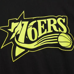 Black Philadelphia 76ers Hardwood Classics Neon Nights Premium T-Shirt | NBA