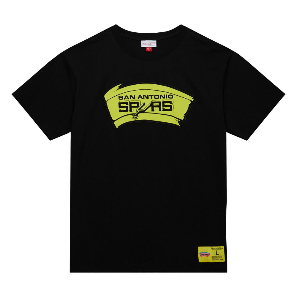 Black San Antonio Spurs Hardwood Classics Neon Nights Premium T-Shirt | NBA