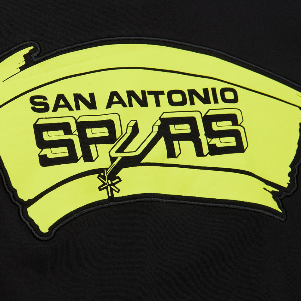 Black San Antonio Spurs Hardwood Classics Neon Nights Premium T-Shirt | NBA