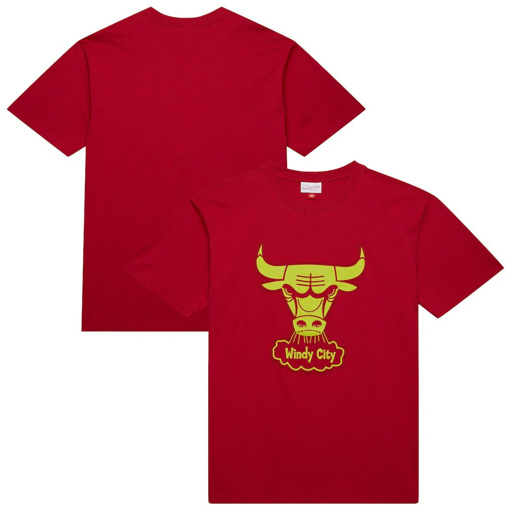Red Chicago Bulls Hardwood Classics Neon Nights Premium T-Shirt sale | NBA