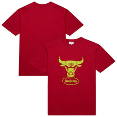Red Chicago Bulls Hardwood Classics Neon Nights Premium T-Shirt sale | NBA