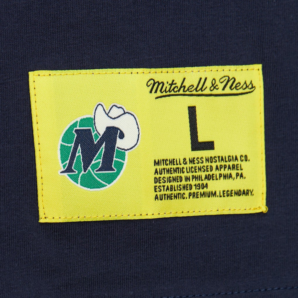 Navy Dallas Mavericks Hardwood Classics Neon Nights Premium T-Shirt sale | NBA
