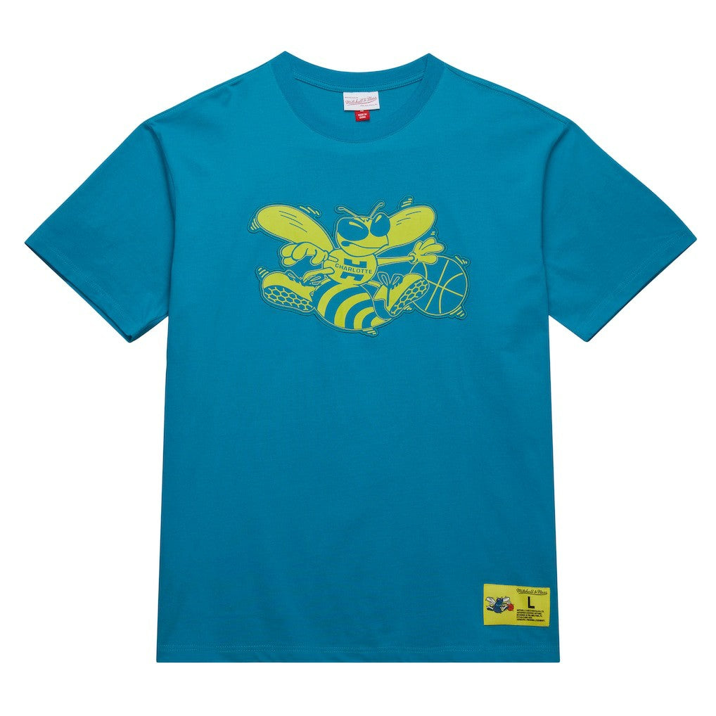 Teal Charlotte Hornets Hardwood Classics Neon Nights Premium T-Shirt | NBA