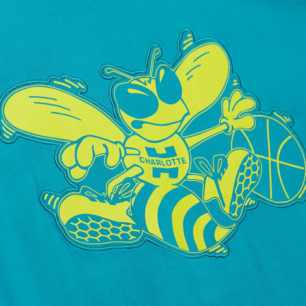 Teal Charlotte Hornets Hardwood Classics Neon Nights Premium T-Shirt | NBA