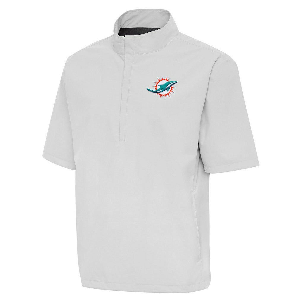 Miami Dolphins Antigua Brisk Short Sleeve Quarter-Zip Windshirt | NFL Discount