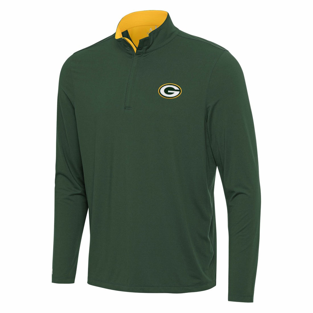Green Bay Packers Antigua Content Quarter-Zip Pullover Top | NFL Discount