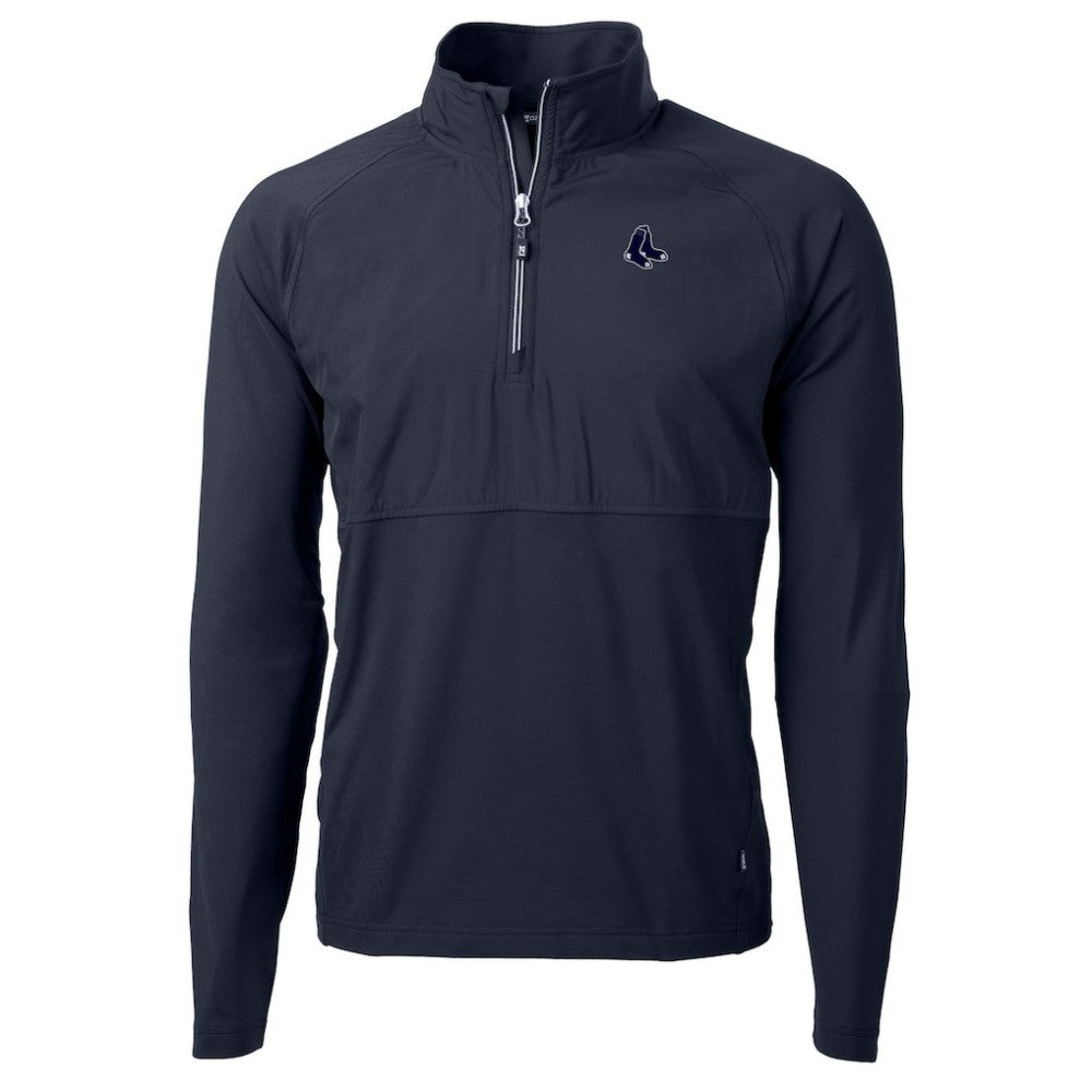 Boston Red Sox Cutter & Buck Adapt Eco Hybrid Raglan DryTec Quarter-Zip Jacket - MLB Jackets