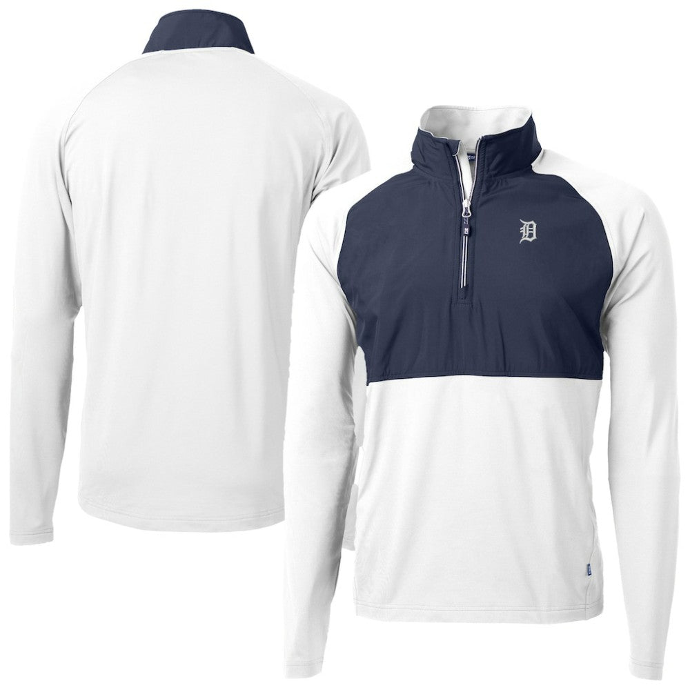 Detroit Tigers Cutter & Buck Adapt Eco Hybrid Raglan DryTec Quarter-Zip Jacket - MLB Jackets