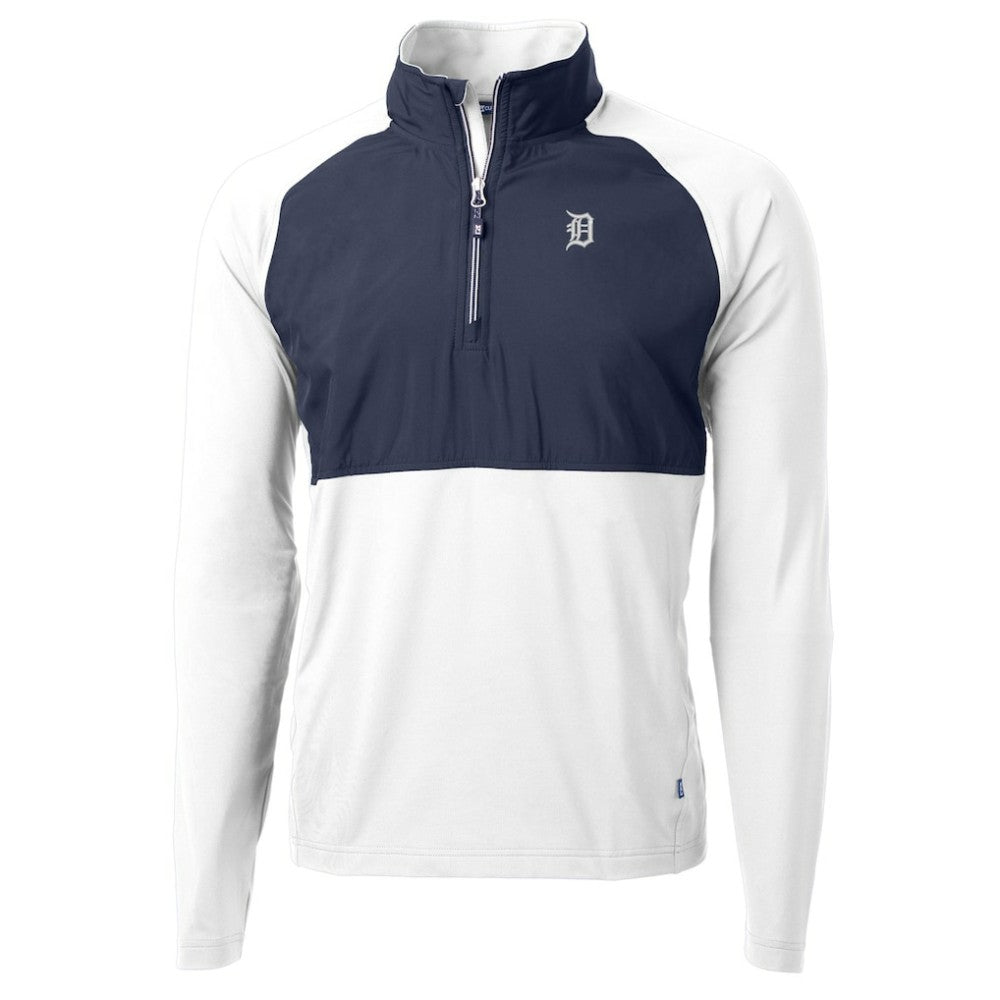 Detroit Tigers Cutter & Buck Adapt Eco Hybrid Raglan DryTec Quarter-Zip Jacket - MLB Jackets
