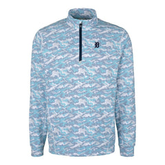 Detroit Tigers Cutter & Buck Traverse Eco Camo Tri-Blend DryTec Quarter-Zip Jacket - MLB Jackets