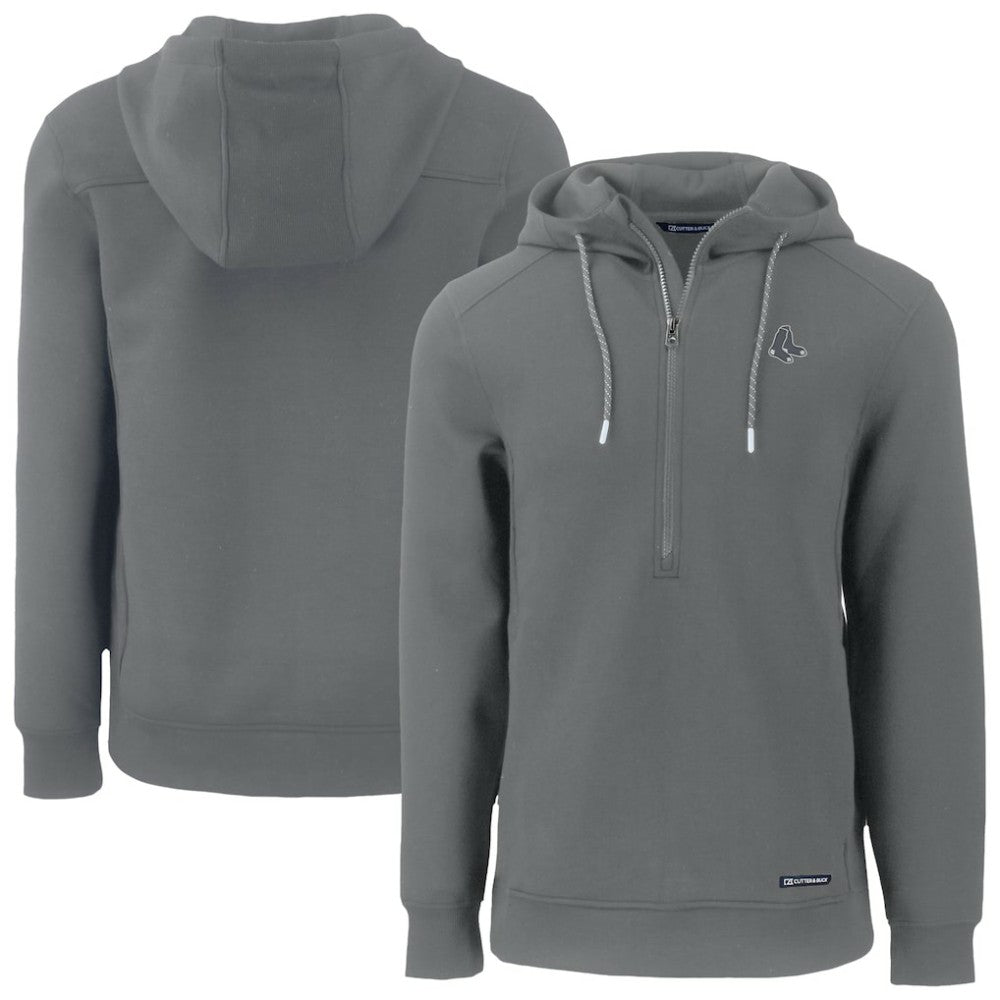 Boston Red Sox Cutter & Buck Roam Eco Recycled Half-Zip Pullover Hoodie - MLB Hoodies