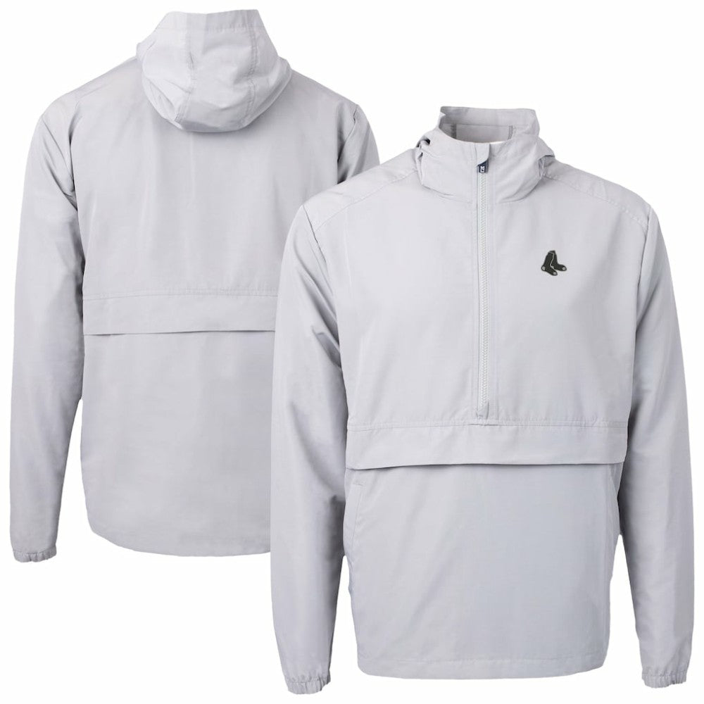 Boston Red Sox Cutter & Buck Charter Eco Recycled Anorak Half-Zip Hoodie Jacket - MLB Jackets