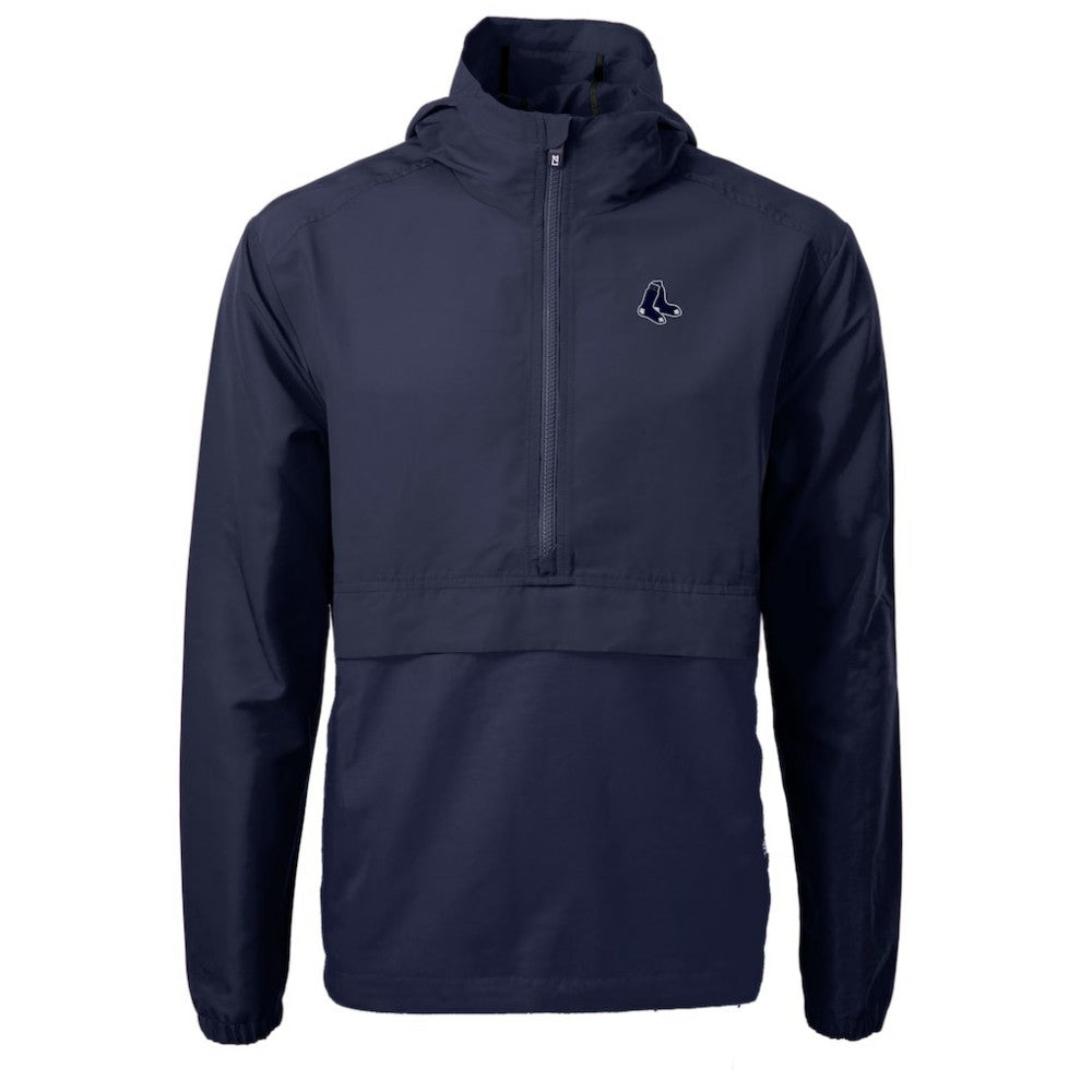 Boston Red Sox Cutter & Buck Charter Eco Recycled Anorak Half-Zip Hoodie Jacket - MLB Jackets