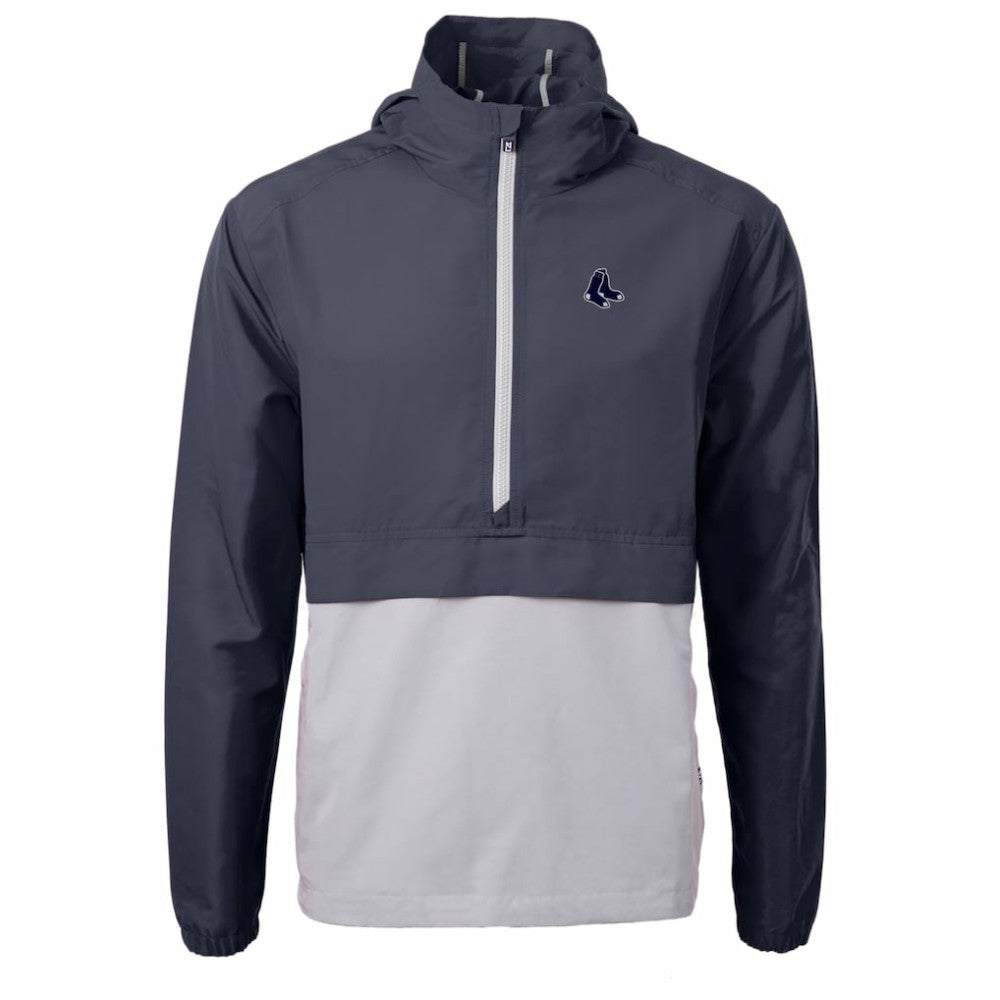 Boston Red Sox Cutter & Buck Charter Eco Recycled Anorak Half-Zip Hoodie Jacket - MLB Jackets