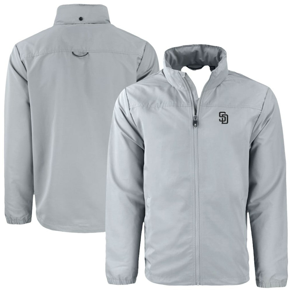 San Diego Padres Cutter & Buck Charter Eco Recycled Full-Zip Hoodie Jacket - MLB Jackets
