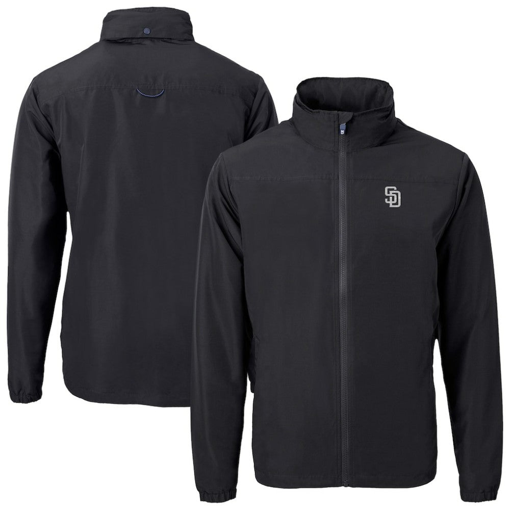 San Diego Padres Cutter & Buck Charter Eco Recycled Full-Zip Hoodie Jacket - MLB Jackets