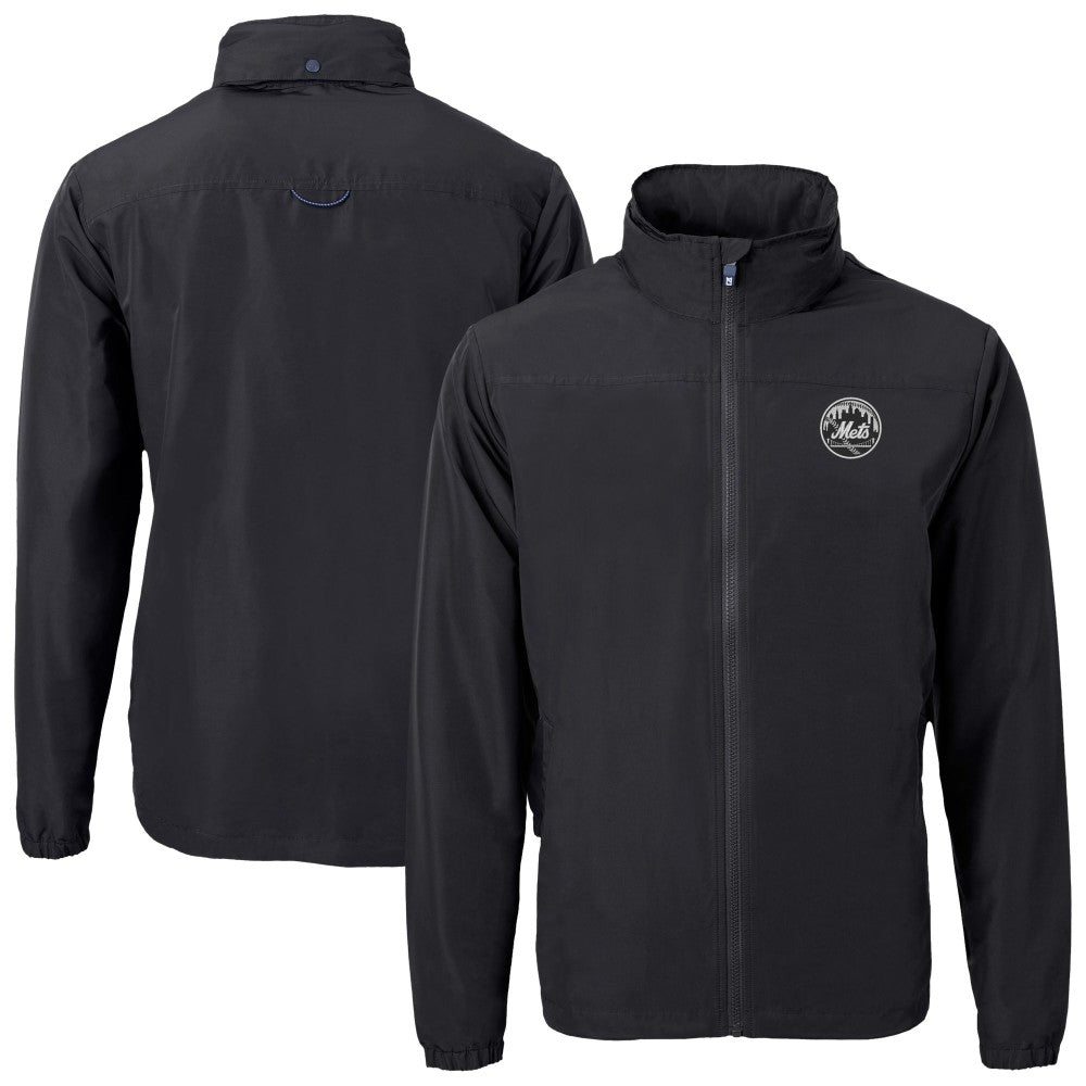 New York Mets Cutter & Buck Charter Eco Recycled Full-Zip Hoodie Jacket - MLB Jackets