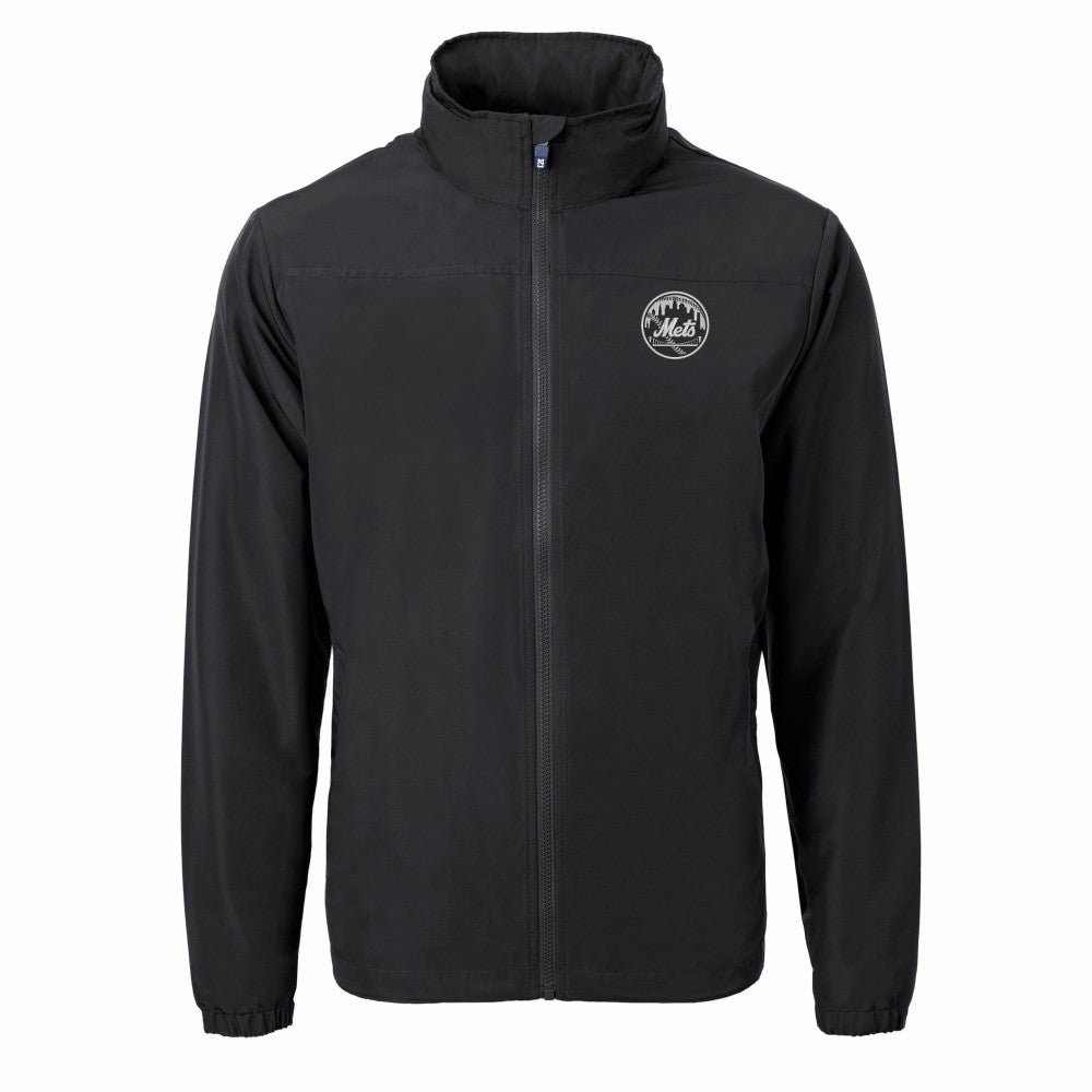 New York Mets Cutter & Buck Charter Eco Recycled Full-Zip Hoodie Jacket - MLB Jackets