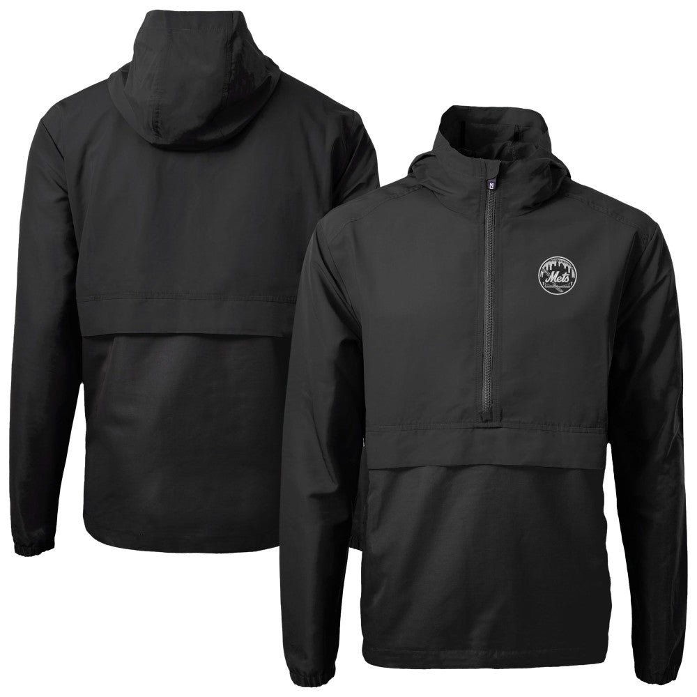 New York Mets Cutter & Buck Charter Eco Recycled Anorak Half-Zip Hoodie Jacket - MLB Jackets