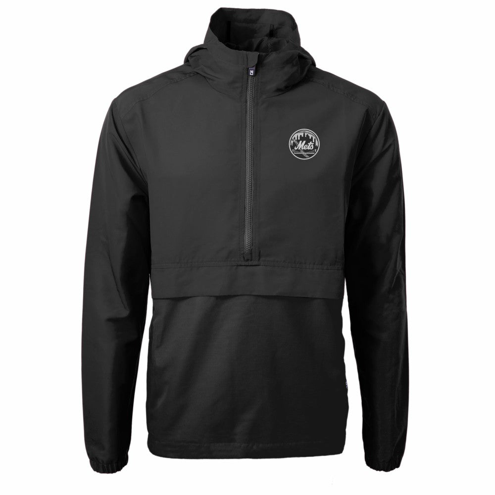 New York Mets Cutter & Buck Charter Eco Recycled Anorak Half-Zip Hoodie Jacket - MLB Jackets