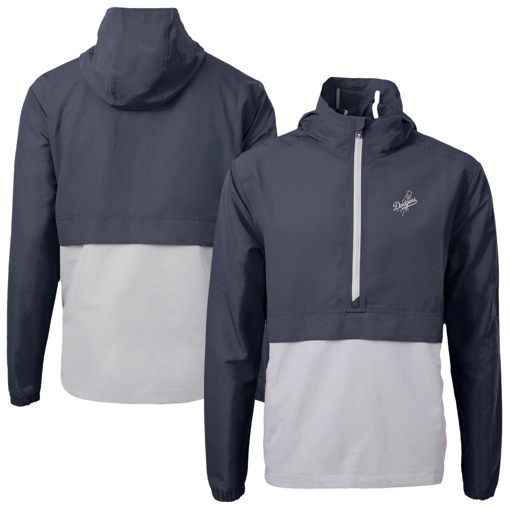 Los Angeles Dodgers Cutter & Buck Charter Eco Recycled Anorak Half-Zip Hoodie Jacket - MLB Jackets