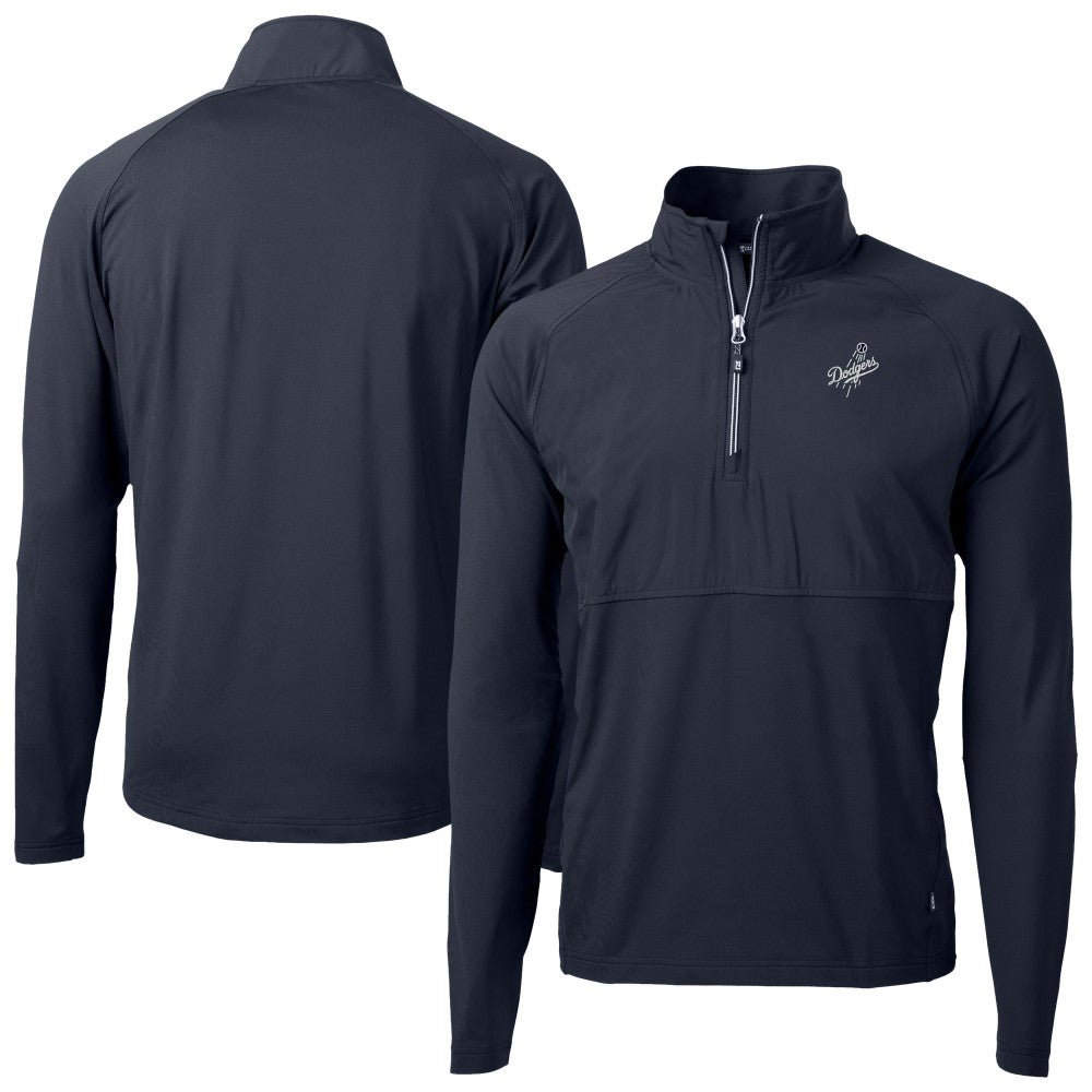 Los Angeles Dodgers Cutter & Buck Adapt Eco Hybrid Raglan DryTec Quarter-Zip Jacket - MLB Jackets