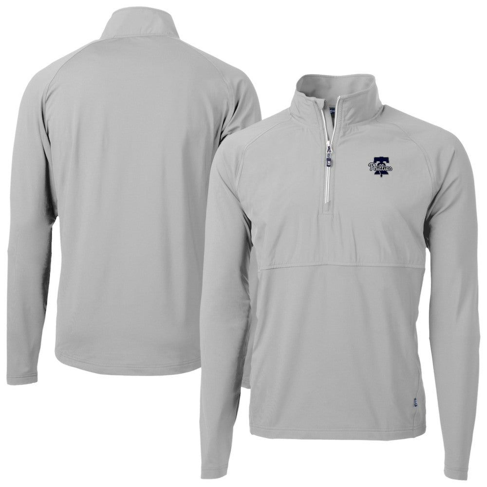 Philadelphia Phillies Cutter & Buck Adapt Eco Hybrid Raglan DryTec Quarter-Zip Jacket - MLB Jackets