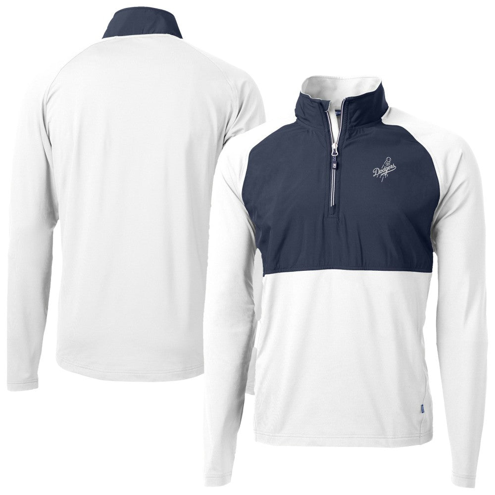 Los Angeles Dodgers Cutter & Buck Adapt Eco Hybrid Raglan DryTec Quarter-Zip Jacket - MLB Jackets