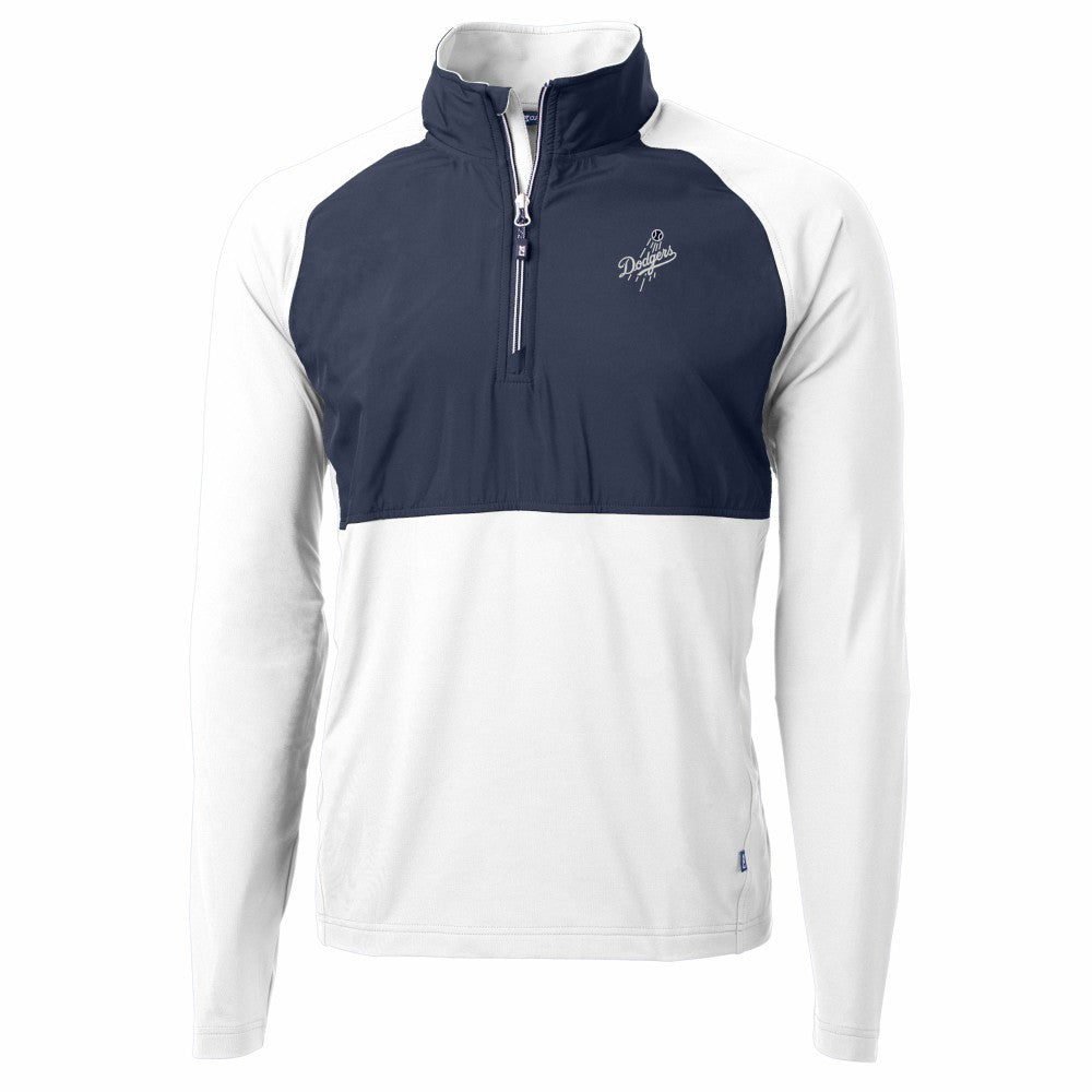 Los Angeles Dodgers Cutter & Buck Adapt Eco Hybrid Raglan DryTec Quarter-Zip Jacket - MLB Jackets
