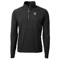 San Diego Padres Cutter & Buck Adapt Eco Hybrid Raglan DryTec Quarter-Zip Jacket - MLB Jackets
