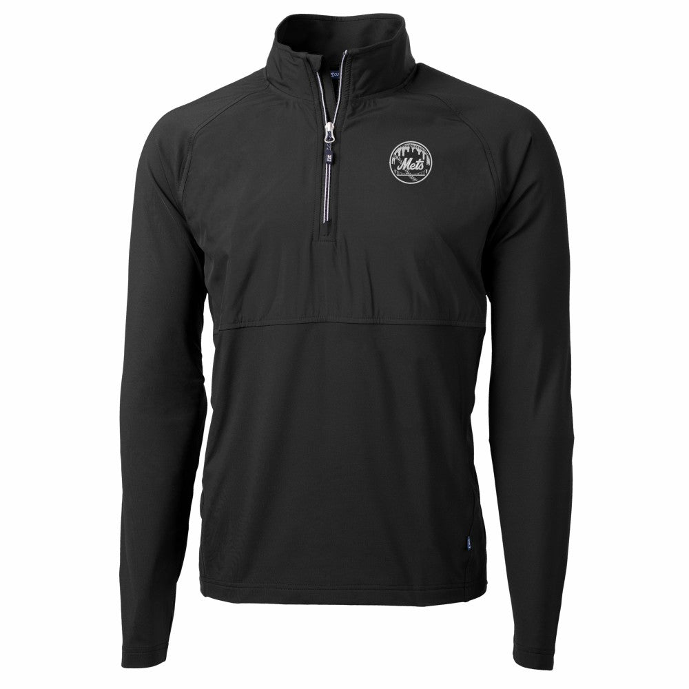 New York Mets Cutter & Buck Adapt Eco Hybrid Raglan DryTec Quarter-Zip Jacket - MLB Jackets