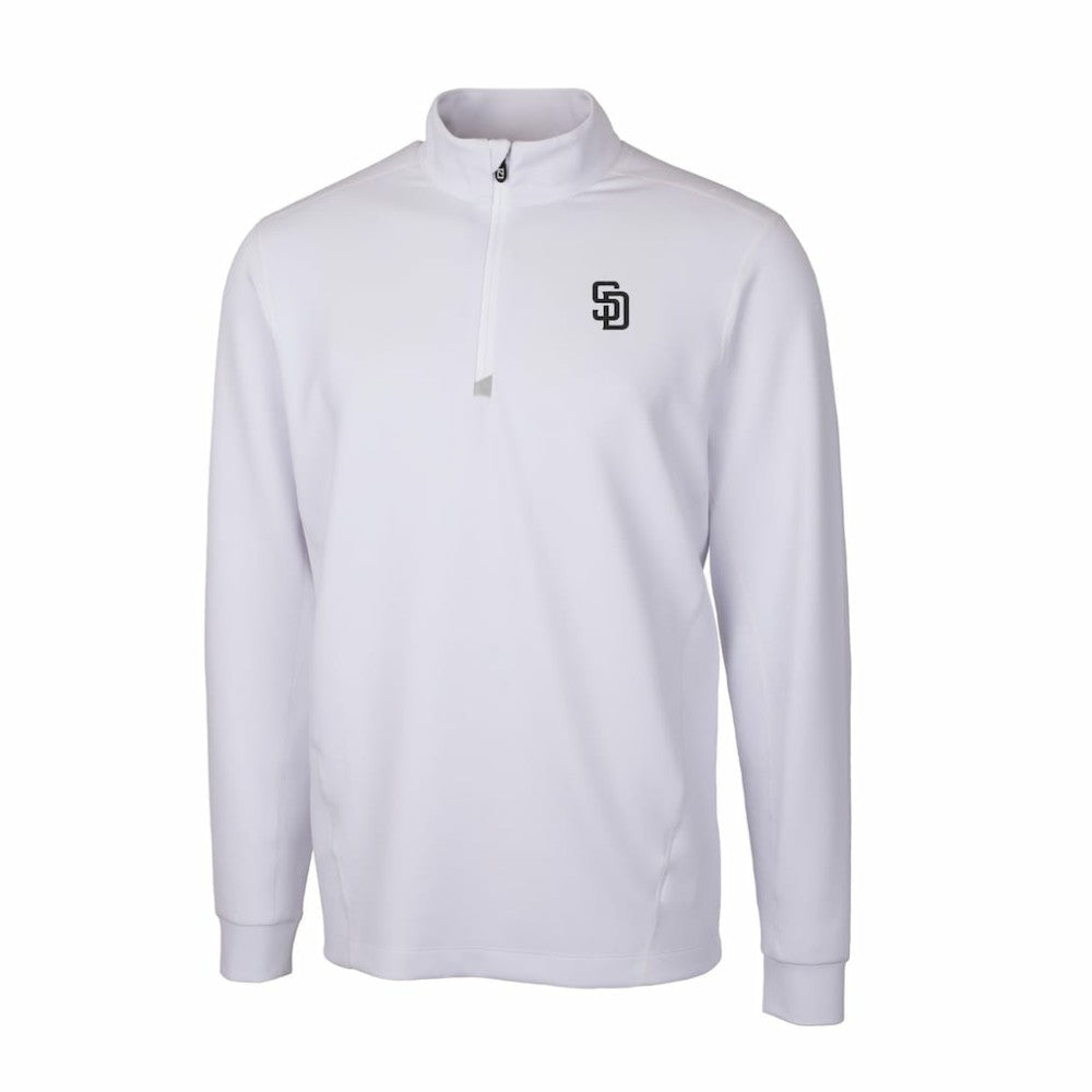 San Diego Padres Cutter & Buck Traverse Eco Tri-Blend DryTec Quarter-Zip Jacket - MLB Jackets