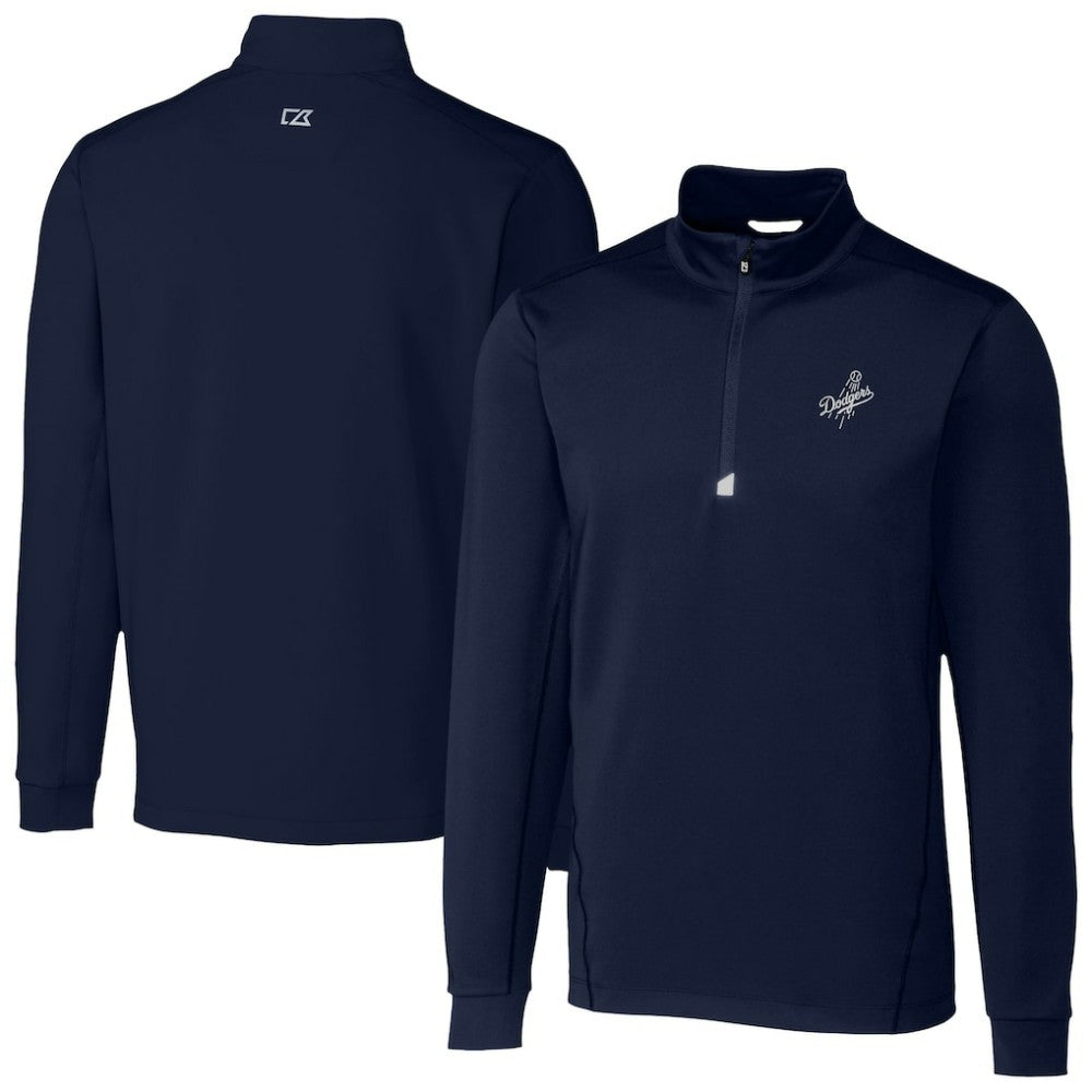 Los Angeles Dodgers Cutter & Buck Traverse Eco Tri-Blend DryTec Quarter-Zip Jacket - MLB Jackets