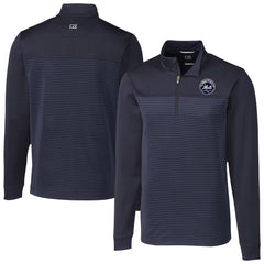 New York Mets Cutter & Buck Traverse Eco Stripe Tri-Blend DryTec Quarter-Zip Jacket - MLB Jackets