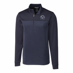 New York Mets Cutter & Buck Traverse Eco Stripe Tri-Blend DryTec Quarter-Zip Jacket - MLB Jackets