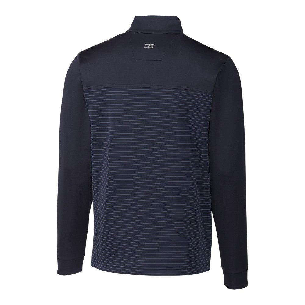 New York Mets Cutter & Buck Traverse Eco Stripe Tri-Blend DryTec Quarter-Zip Jacket - MLB Jackets