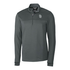 San Diego Padres Cutter & Buck Traverse Eco Stripe Tri-Blend DryTec Quarter-Zip Jacket - MLB Jackets