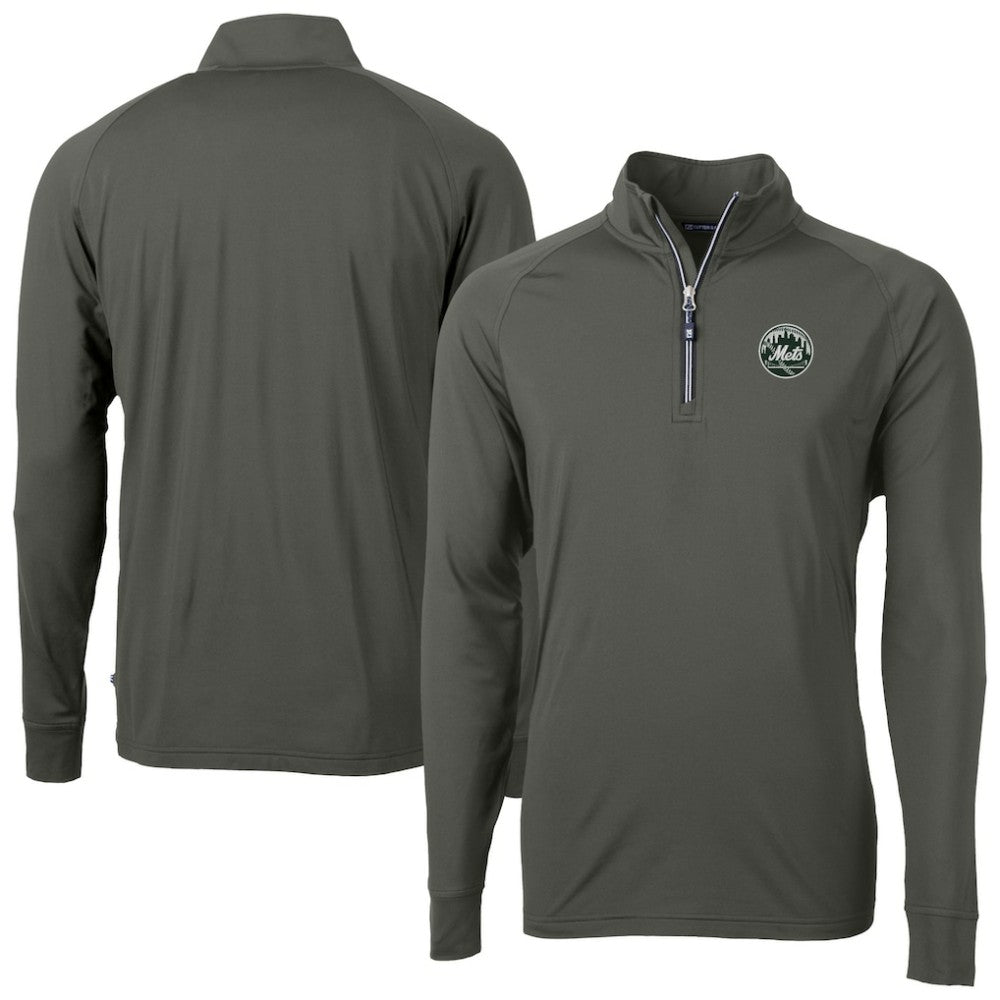 New York Mets Cutter & Buck Adapt Eco Raglan Quarter-Zip Jacket - MLB Jackets