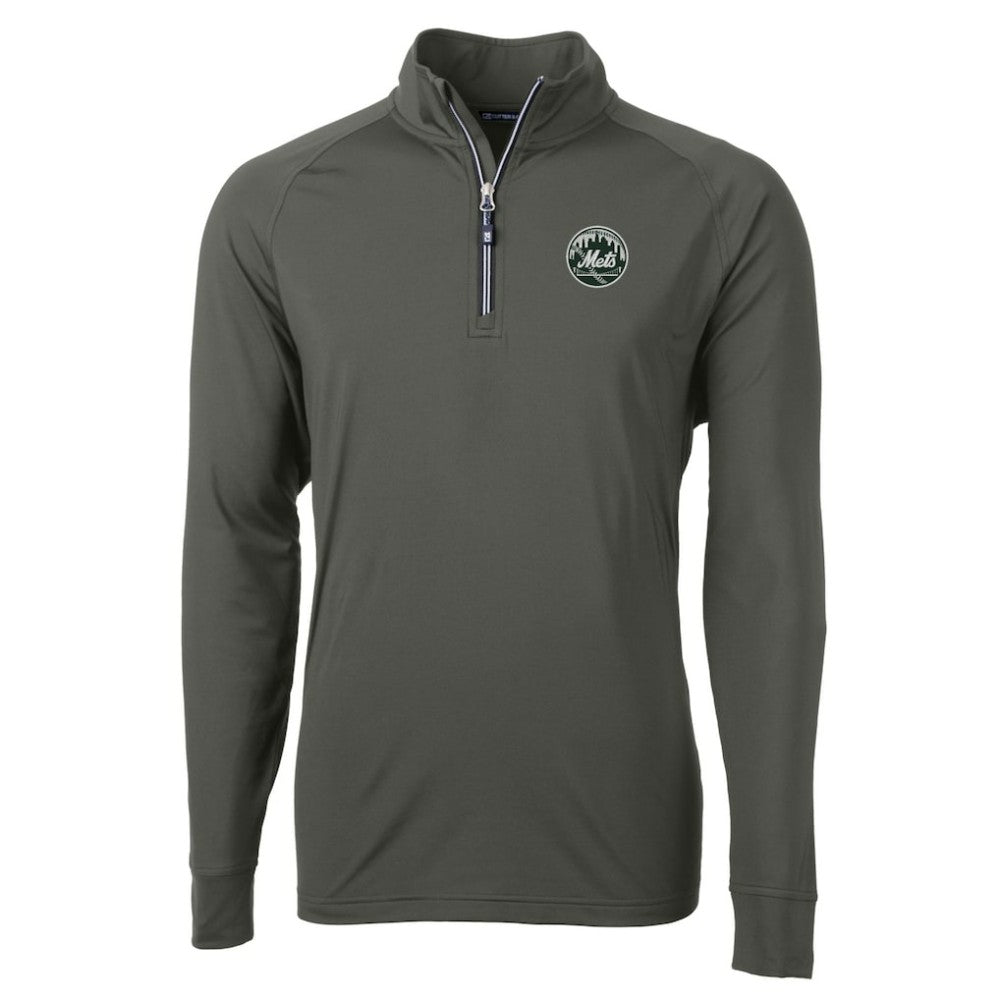 New York Mets Cutter & Buck Adapt Eco Raglan Quarter-Zip Jacket - MLB Jackets