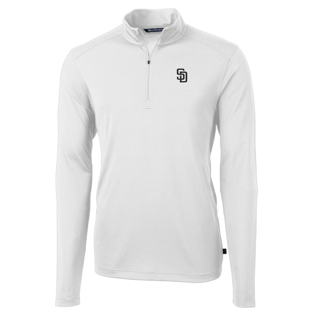 San Diego Padres Cutter & Buck Virtue Eco Pique Quarter-Zip Jacket - MLB Jackets